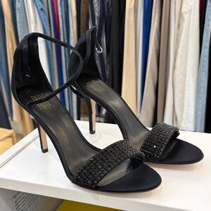Pelle Moda black beaded heels